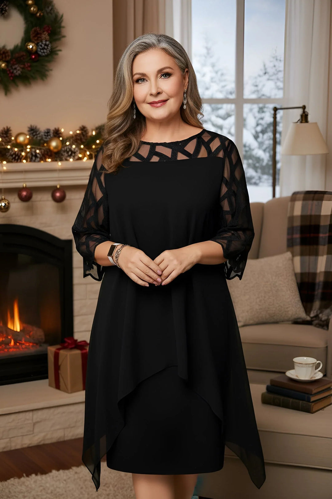 Aelfhild | Women Wedding Guest Midi Holiday Dress