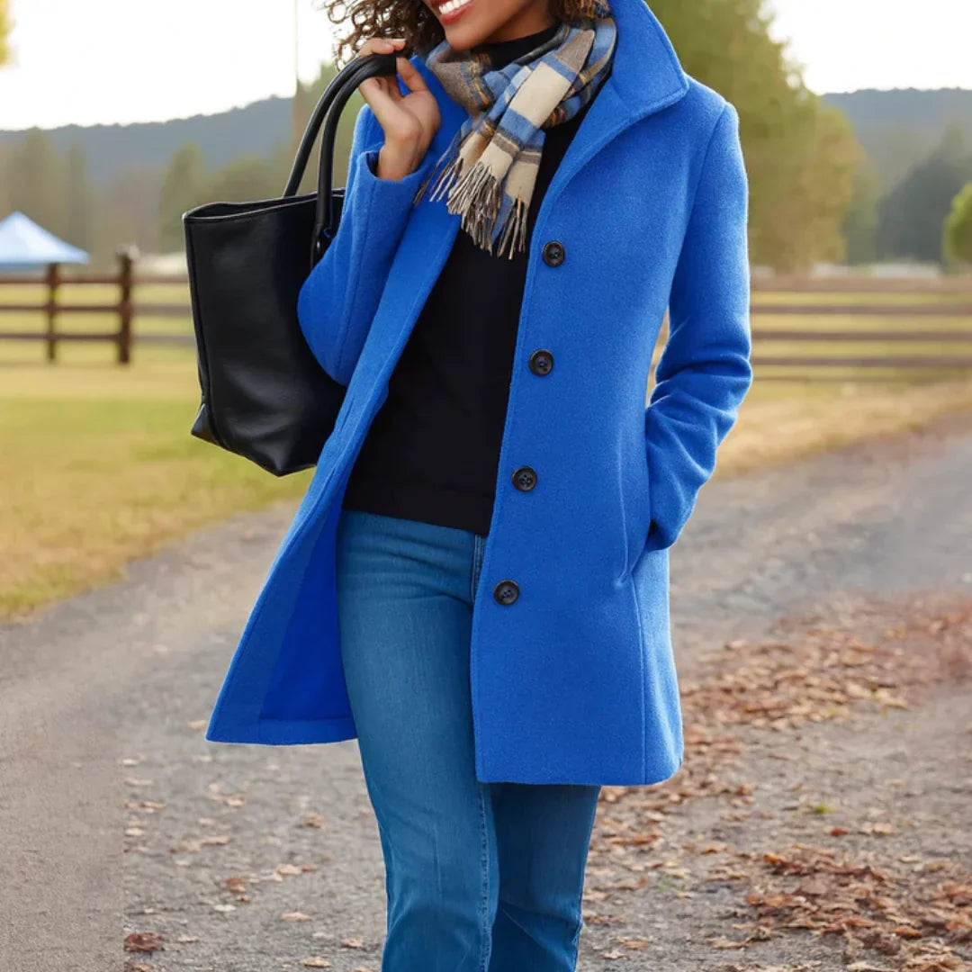 Rose | Women's Lapel Button Front Wool Coat