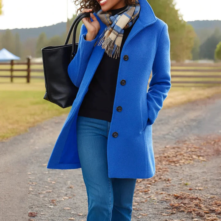 Rose | Women's Lapel Button Front Wool Coat
