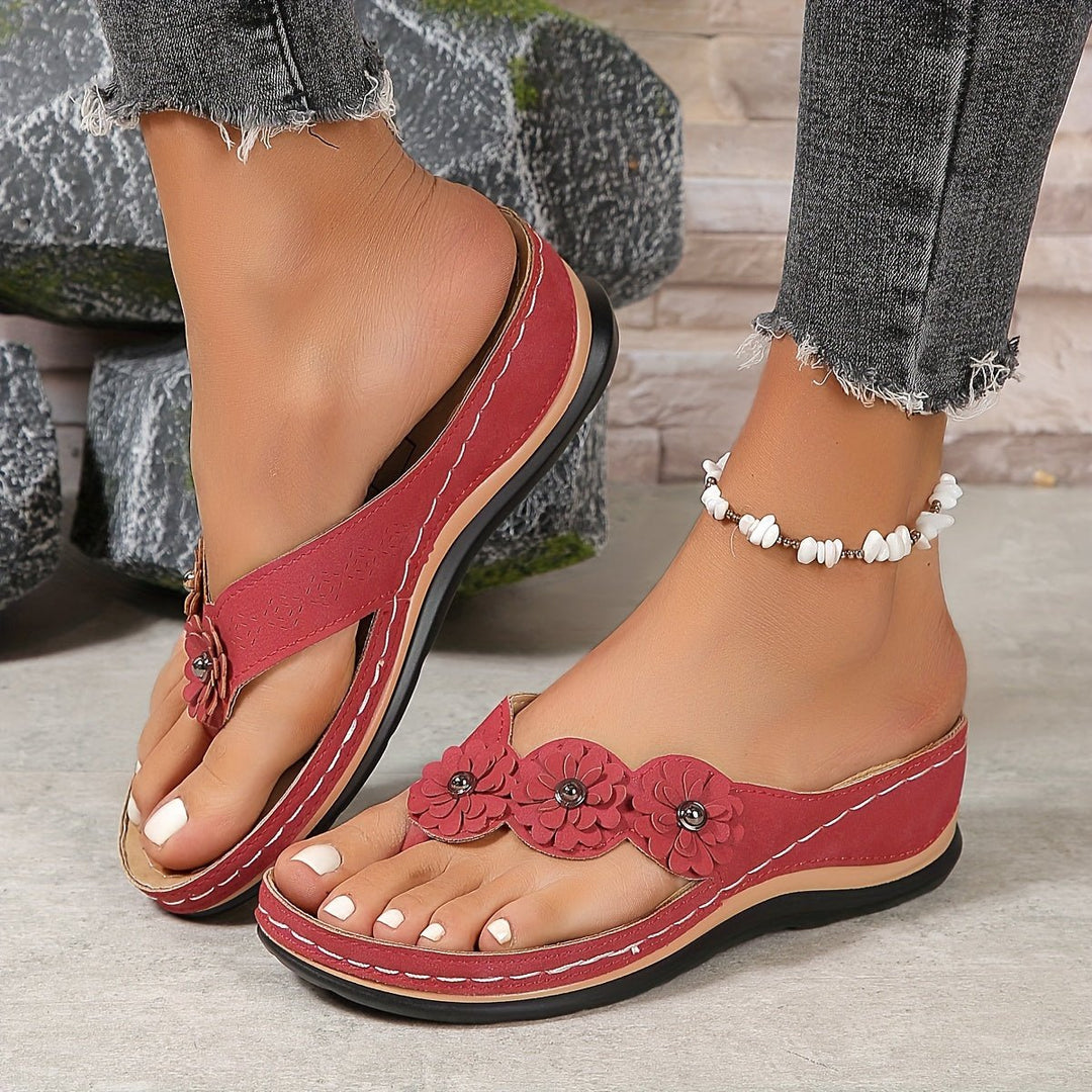 Tegwen | Women Floral Platform Wedge Sandals