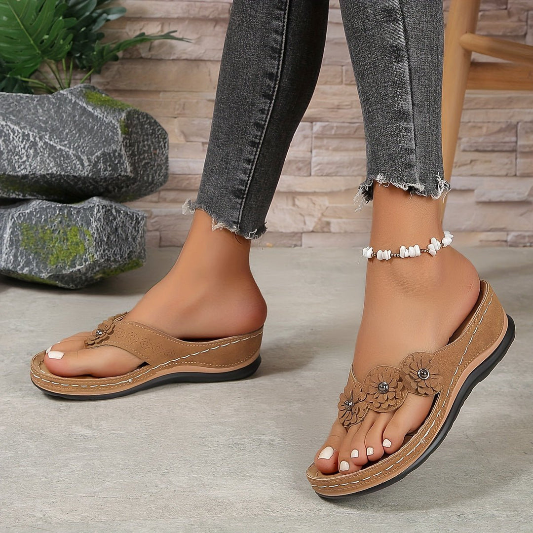 Tegwen | Women Floral Platform Wedge Sandals