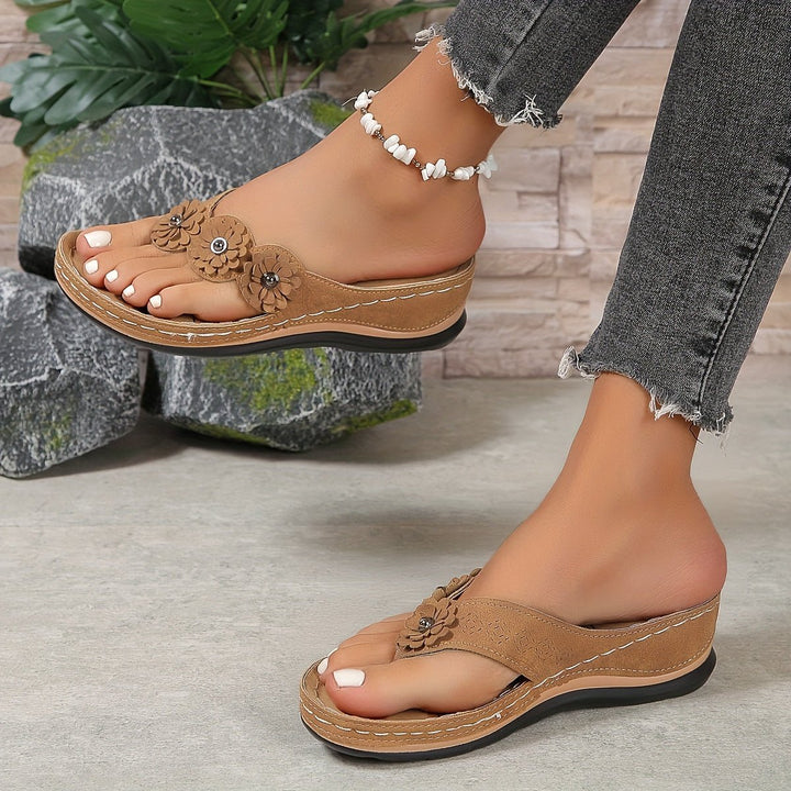Tegwen | Women Floral Platform Wedge Sandals