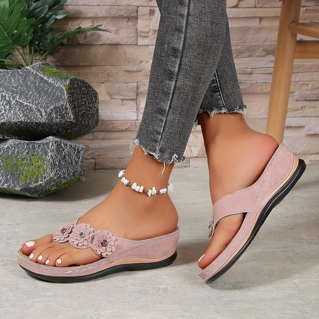 Tegwen | Women Floral Platform Wedge Sandals