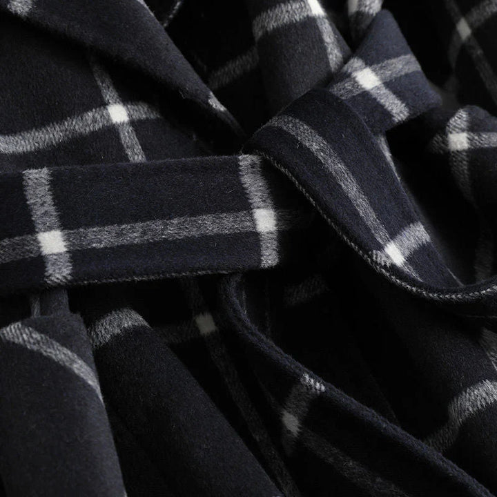 Emmylou | Women's Plaid Lapel Button Wool Coat