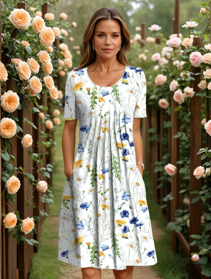 Bronagh | Women Scoop Neck Floral Midi Dress