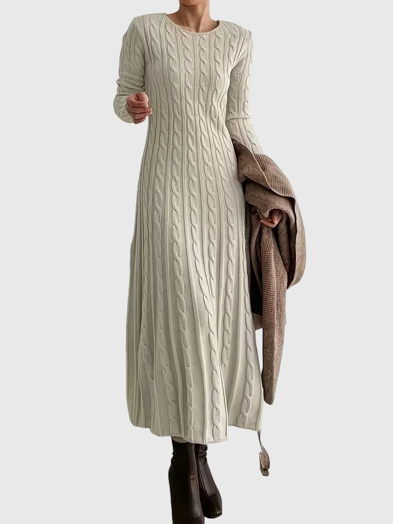 Odilia | Women Cable Knit Long Sleeve Dress