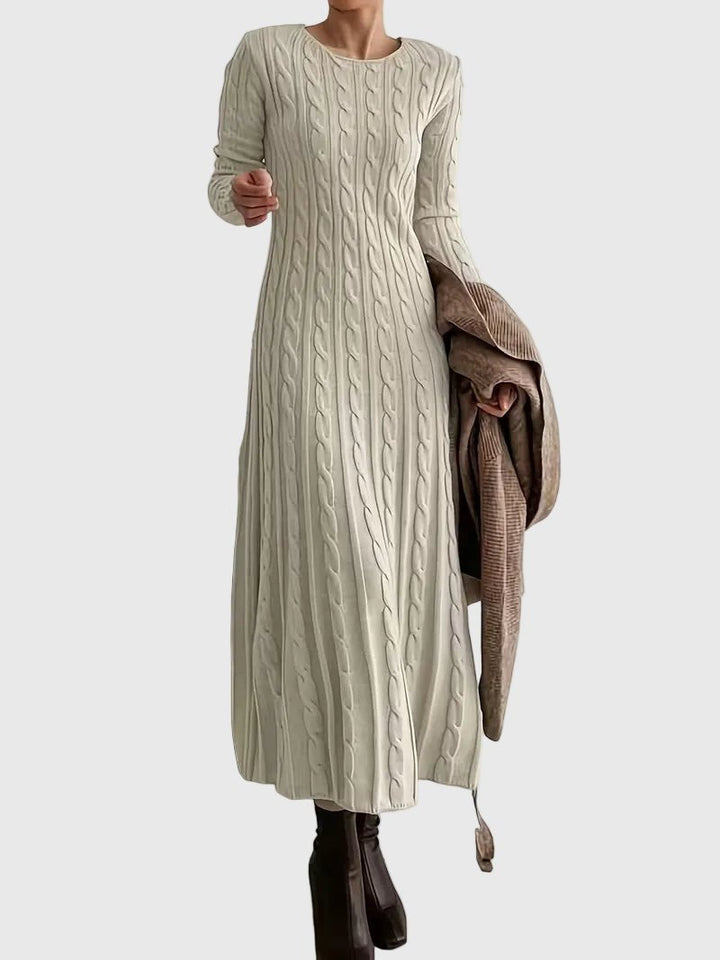 Odilia | Women Cable Knit Long Sleeve Dress