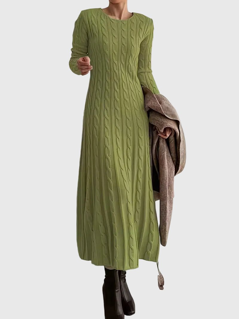 Odilia | Women Cable Knit Long Sleeve Dress