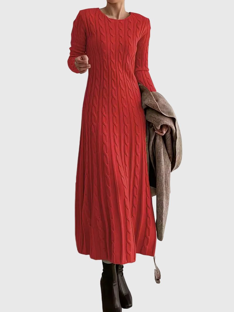 Odilia | Women Cable Knit Long Sleeve Dress