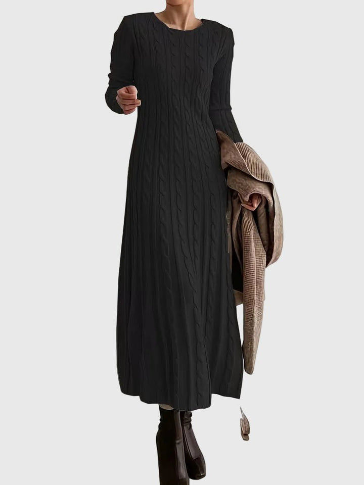 Odilia | Women Cable Knit Long Sleeve Dress