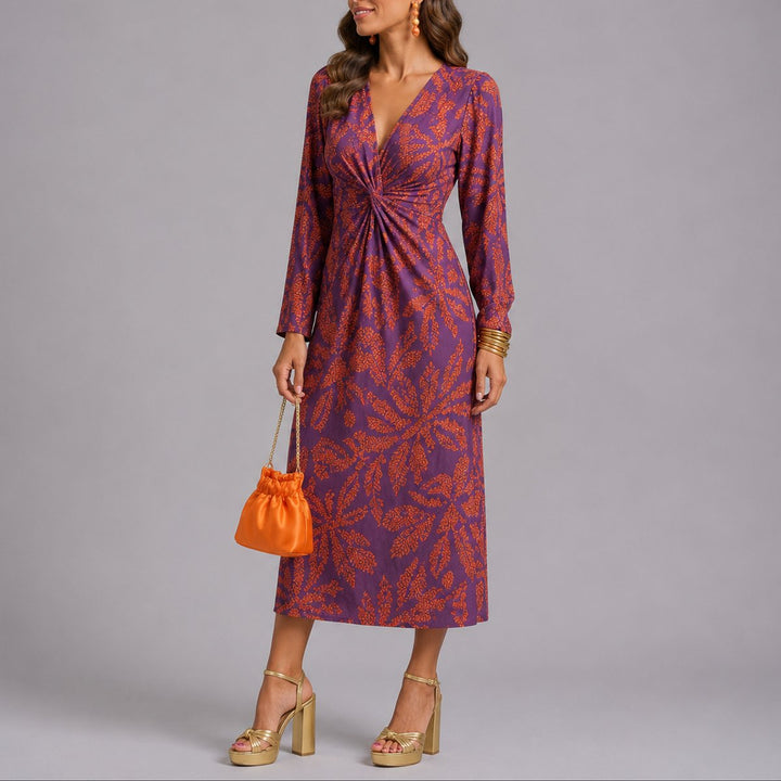Jessamine | Women's Wedding Guest Twist Midi Dress