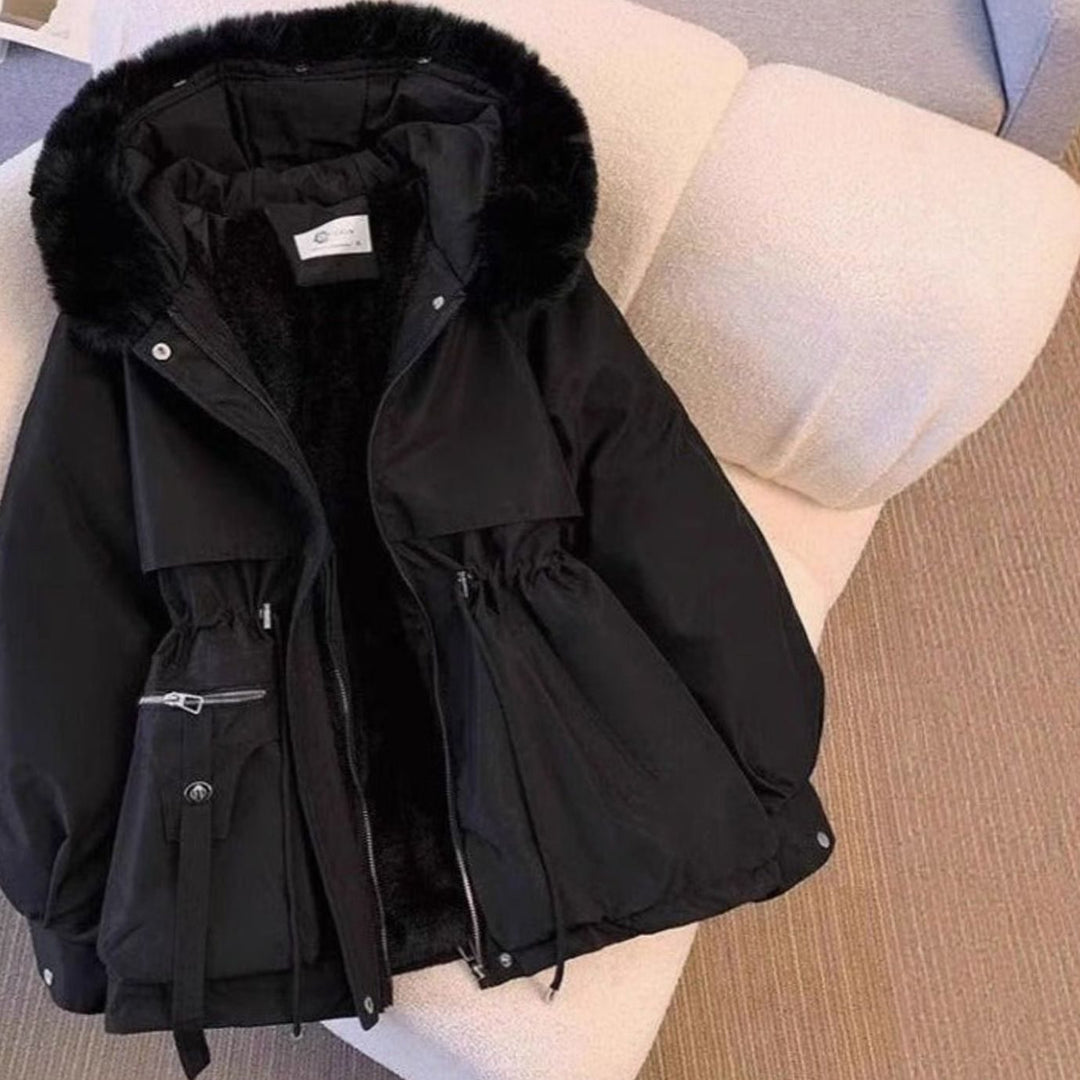 Florence | Women's Hooded Drawstring Winter Faux Fur Coat
