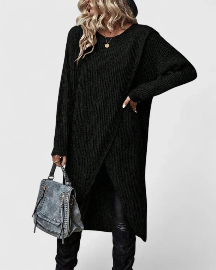 Layla | Women's Long Sleeve Asymmetric Hem Sweater Dress