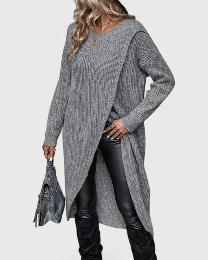 Layla | Women's Long Sleeve Asymmetric Hem Sweater Dress
