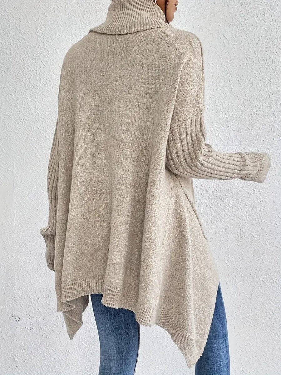 Diana | Women's Oversized Collared Rib Knit Turtleneck Sweater