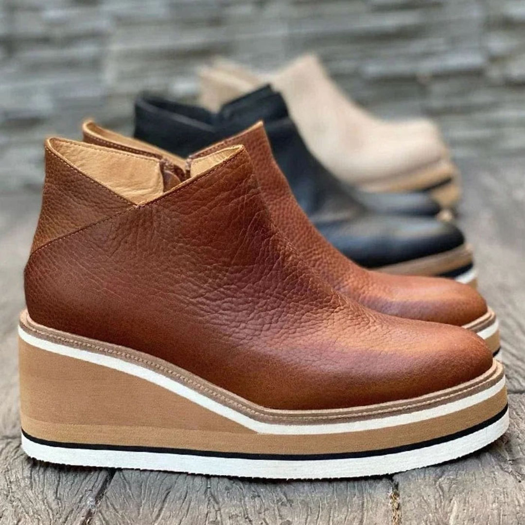 Ella | Women's Platform Wedge Winter Chelsea Boots