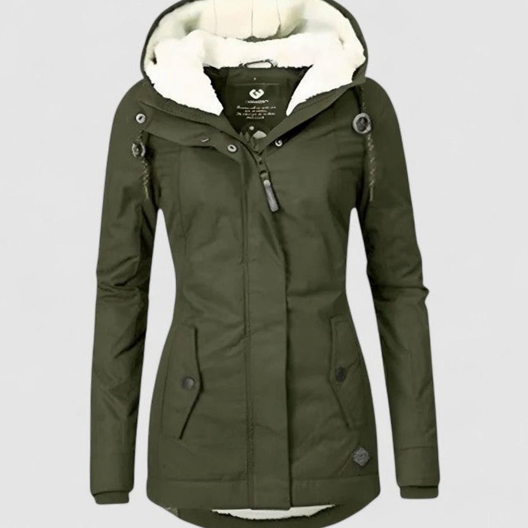 Cajaena | Women Hooded Sherpa Jacket