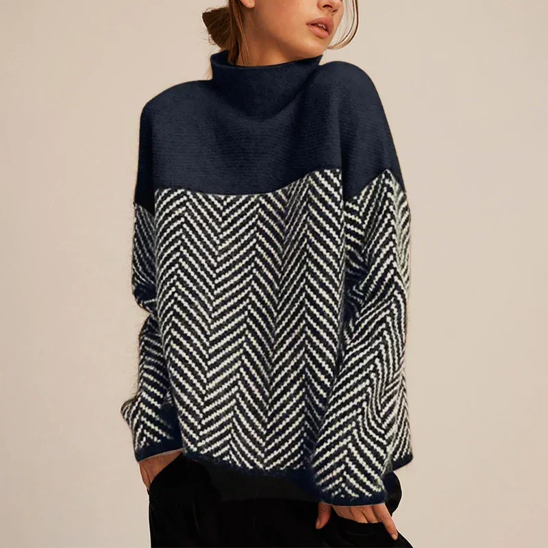 Kathryn | Women's Cable Knit High Neck Casual Turtleneck Sweater