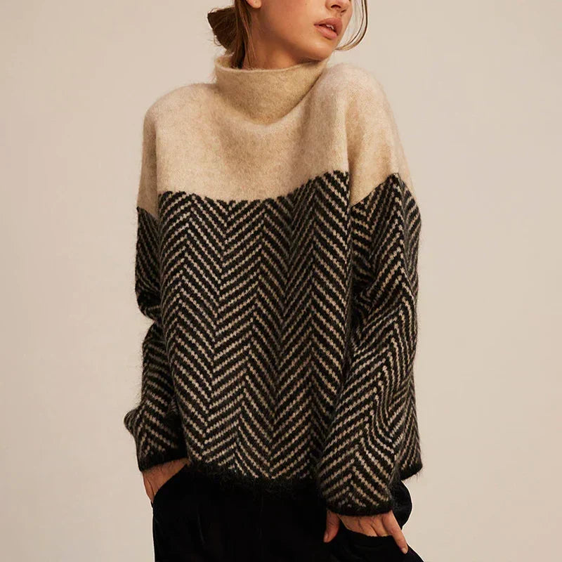 Kathryn | Women's Cable Knit High Neck Casual Turtleneck Sweater