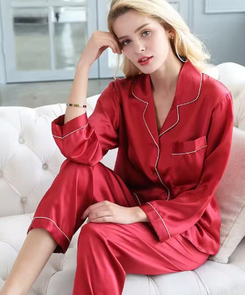 Bianca | Women's Pajama Set in Satin with Elastic Waist