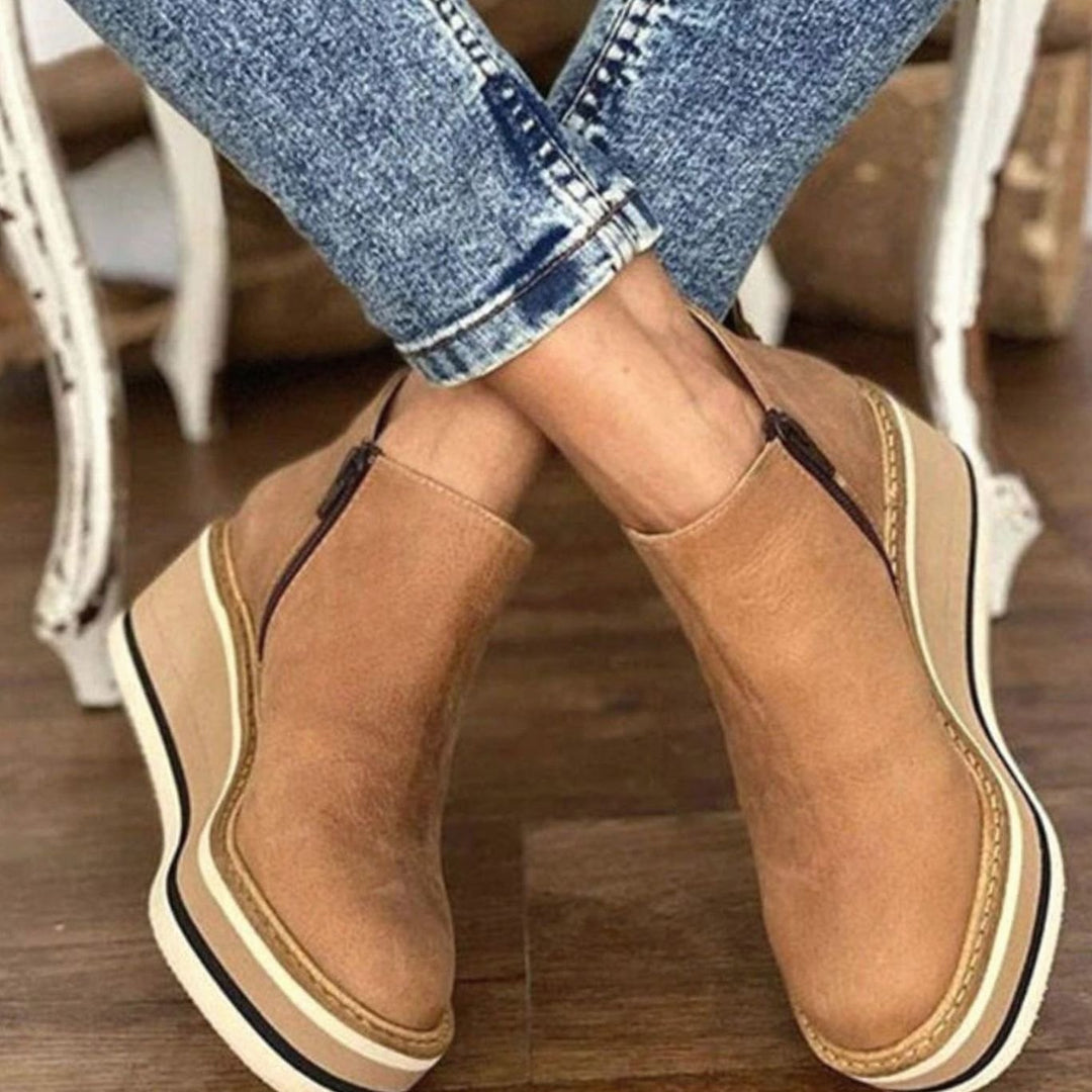 Penelope | Women's Wedge Platform Slip On Chelsea Boots