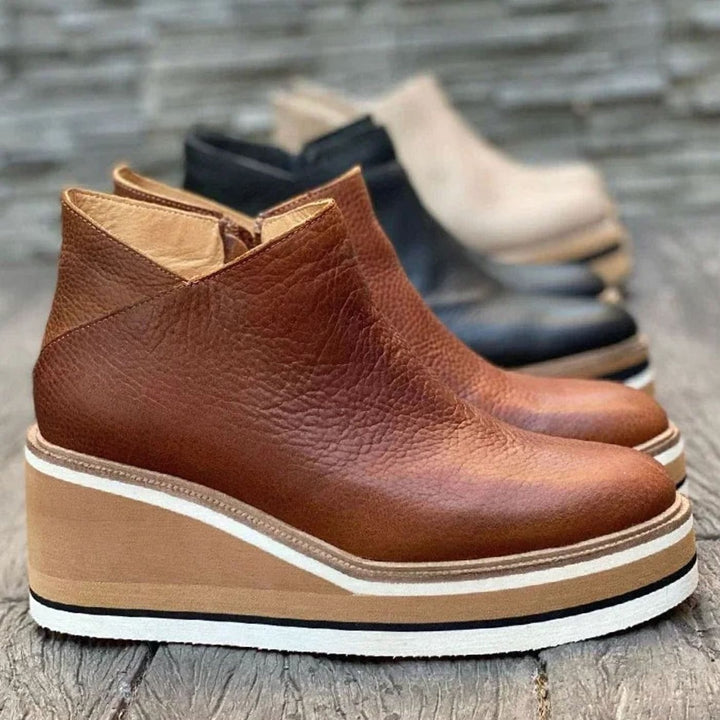 Penelope | Women's Wedge Platform Slip On Chelsea Boots