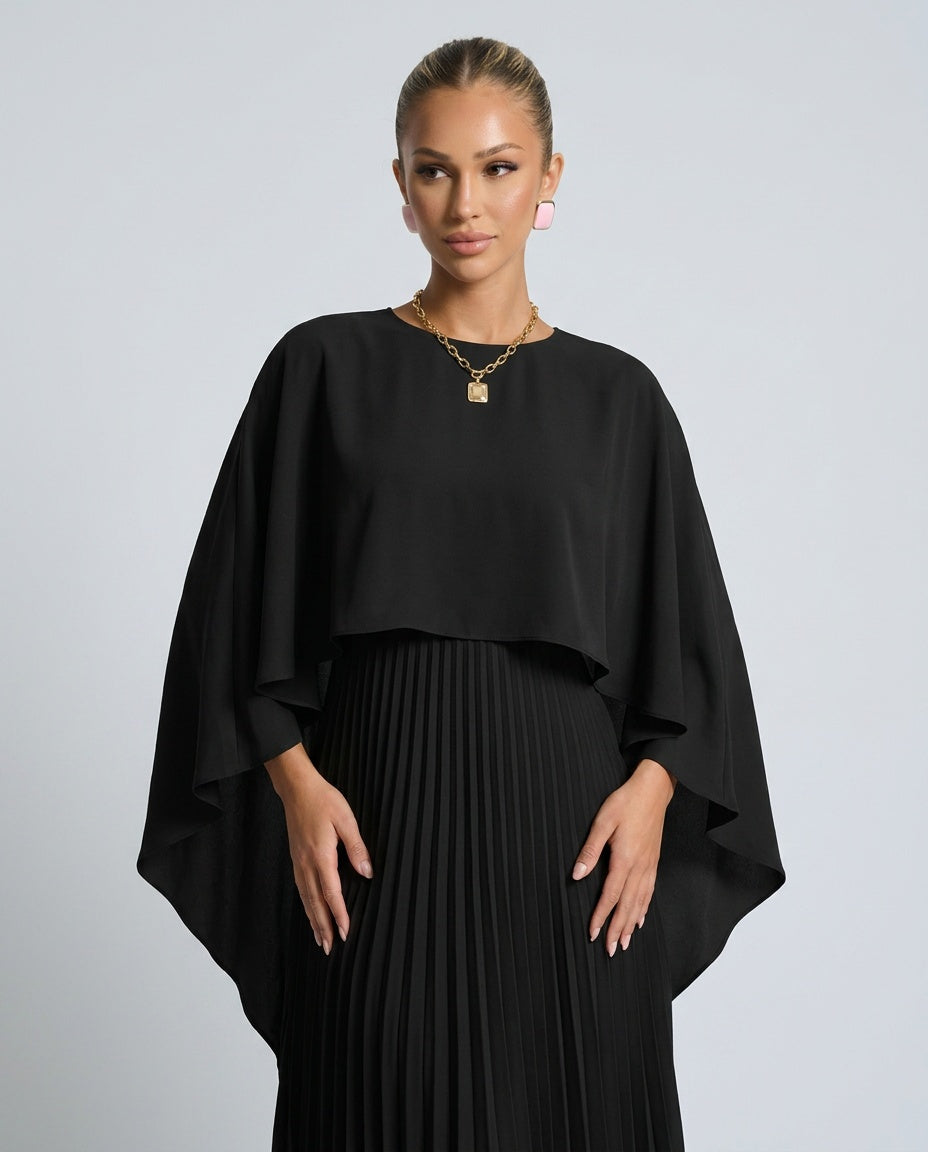 Bertille | Women Cape Overlay Wedding Guest Dress