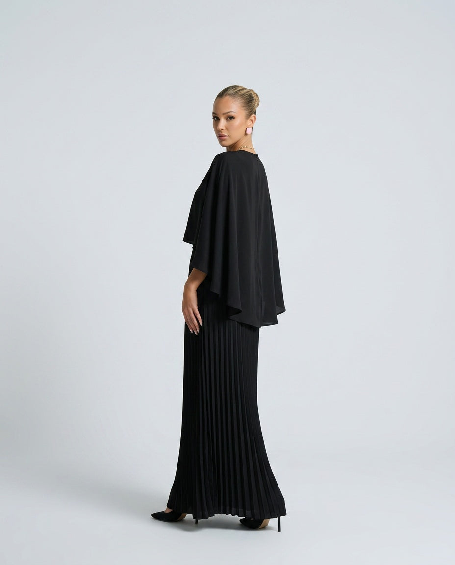 Bertille | Women Cape Overlay Wedding Guest Dress